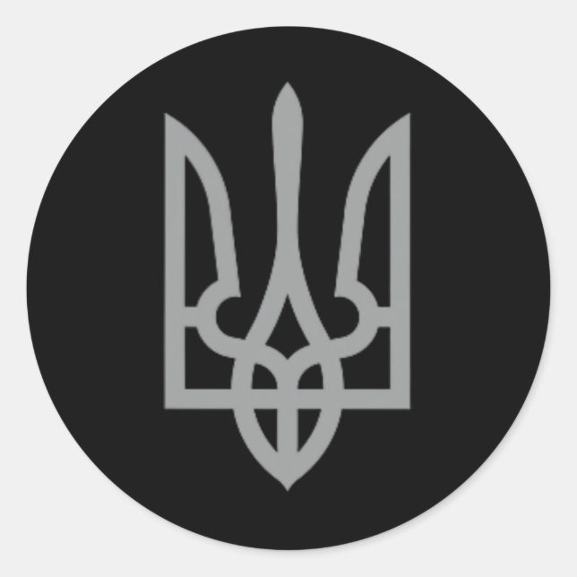Symbol Zelensky  Runt Klistermärke (Framsida)