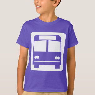 Symbolen buss - Vit på Mörk Tee Shirt