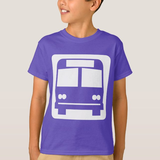 Symbolen buss - Vit på Mörk Tee Shirt (Framsida)