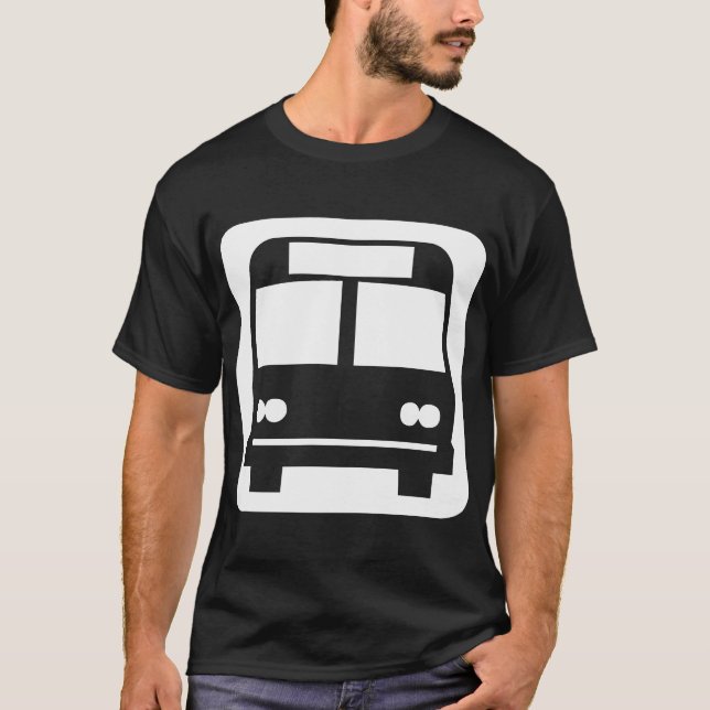Symbolen buss - Vit på Mörk Tee Shirt (Framsida)