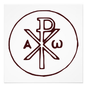 Symbolen Chi-Rho Christogram Fototryck