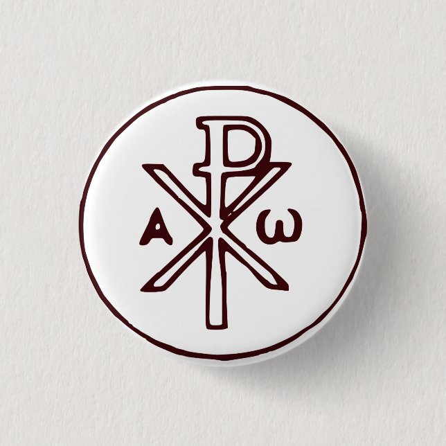 Symbolen Chi-Rho Christogram Knapp (Framsida)