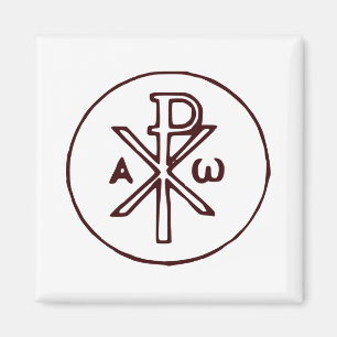 Symbolen Chi-Rho Christogram Magnet