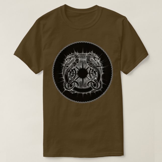Symbolen Dragon and Varg Viking T Shirt (Design framsida)