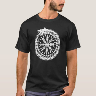 Symbolen för Awe Viking Protection körs i helm T Shirt