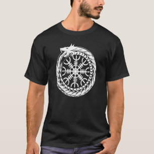 Symbolen för Awe Viking Protection körs i helm T Shirt