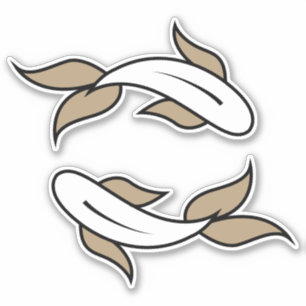 Symbolen Pisces twin fish vatten Klistermärken