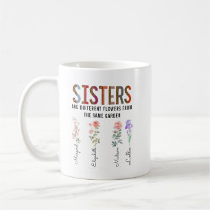 Symboler är olika blommor - anpassade namn kaffemugg