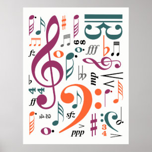 Symboler av musik poster