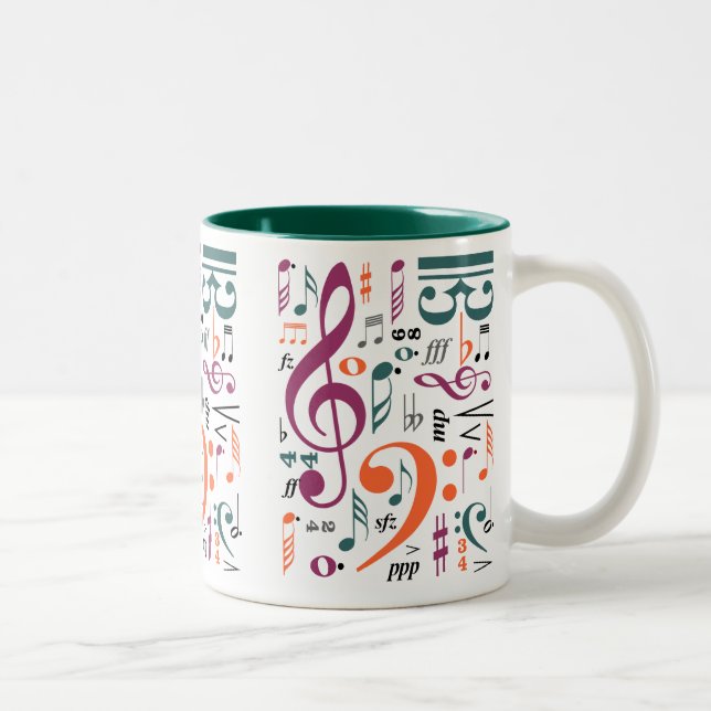 Symboler av musik Två-Tonad mugg (Höger)