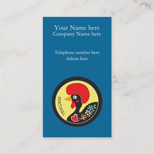 Symboler av Portugal - Galo de Barcelos Visitkort (Framsida)
