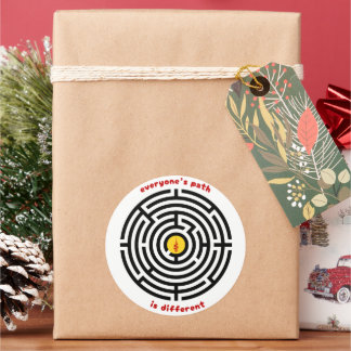 Symboler för antika labyrinter och upplysning runt klistermärke