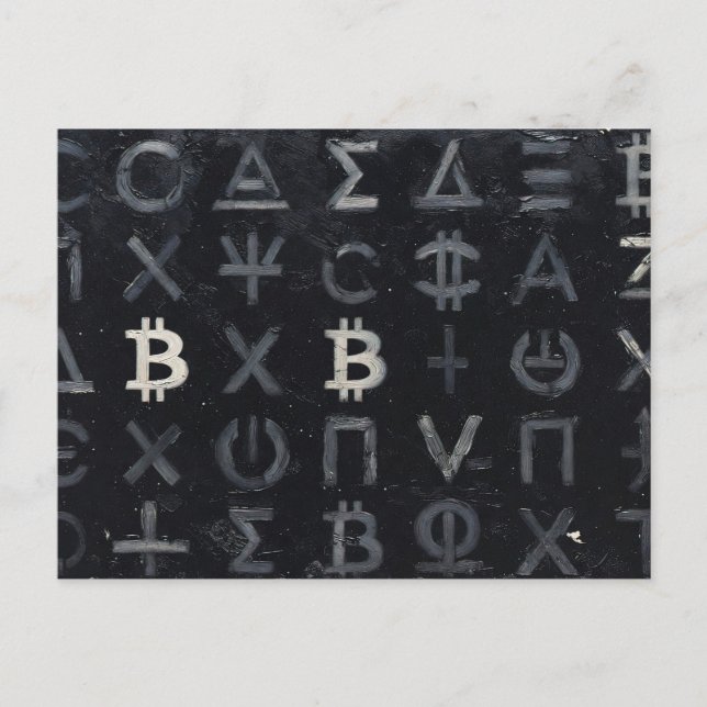 Symboler för Bitcoin (stil: 13) Vykort (Framsida)