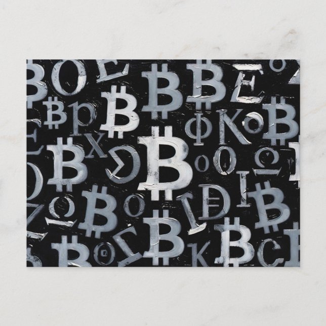 Symboler för Bitcoin (stil: 1) Vykort (Framsida)