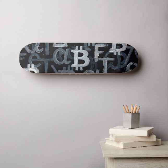 Symboler för Bitcoin (stil: 6) Mini Skateboard Bräda 18,5 Cm (Väggkonst (Horz))