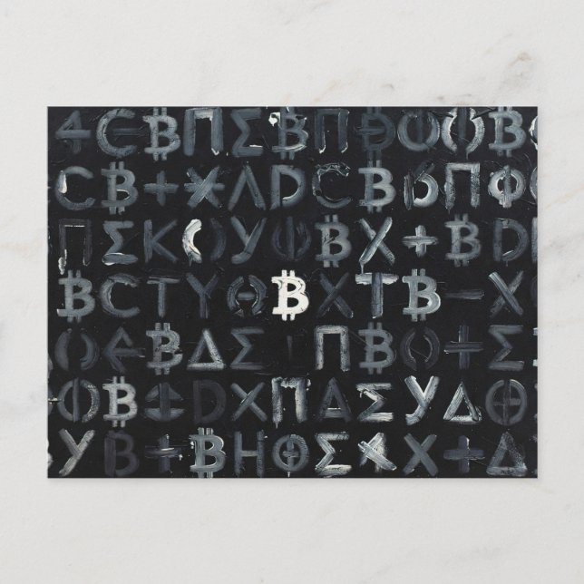 Symboler för Bitcoin (stil: 9) Vykort (Framsida)
