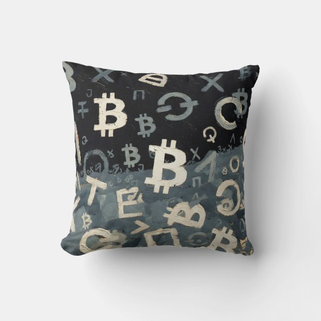 Symboler för Bitcoin (stil: D) Kudde (Framsida)