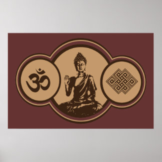 Symboler för Buddha-utskrift Poster