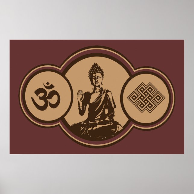 Symboler för Buddha-utskrift Poster (Framsidan)