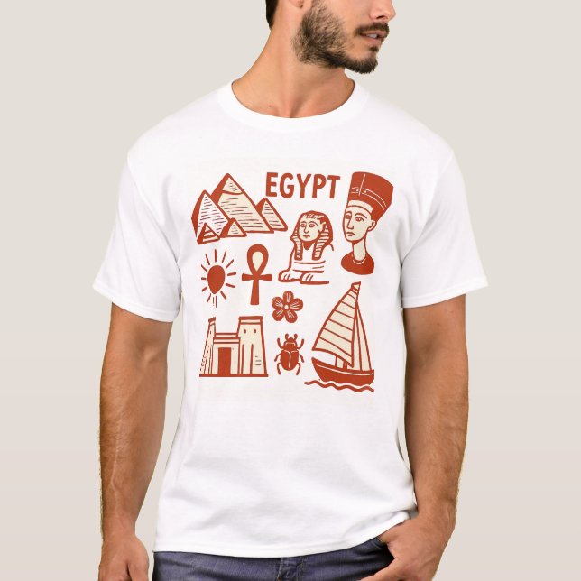 Symboler för det antika Egypten T Shirt (Framsida)