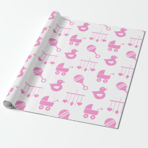 Symboler för flickababy showerrosor presentpapper
