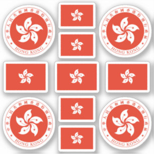 Symboler för Hongkong/jackande av arm och flagga Klistermärken