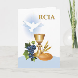 Symboler för Sacrament för RCIA-grattis katolska Kort