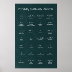 Symboler för sannolikhet och statistik poster