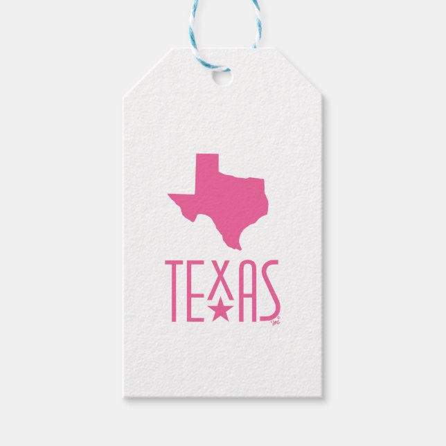 Symboler för Texas, delstaten Texas, rosa Presentetikett (Framsidan)
