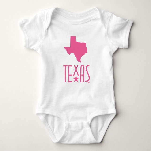 Symboler för Texas, delstaten Texas, rosa T Shirt (Framsida)
