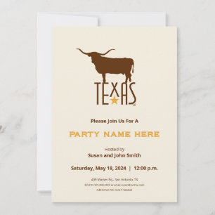 Symboler för Texas, Longhorn, brun Inbjudningar