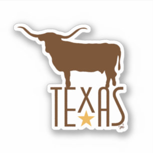 Symboler för Texas, Longhorn, brun Klistermärken