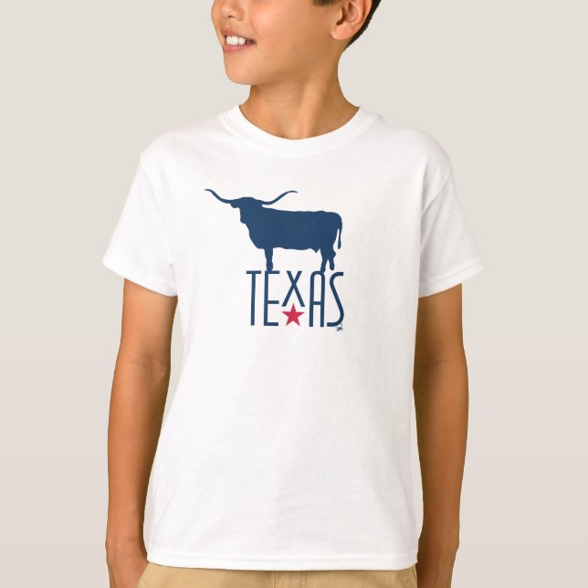 Symboler för Texas, Longhorn, flotta T Shirt (Framsida)