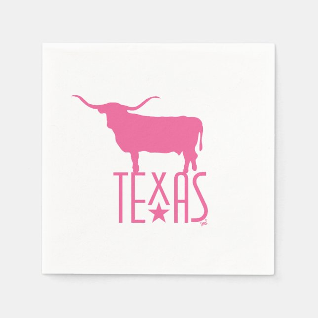 Symboler för Texas, Longhorn, rosa Pappersservett (Framsidan)
