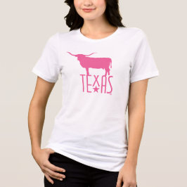 Symboler för Texas, Longhorn, rosa T Shirt
