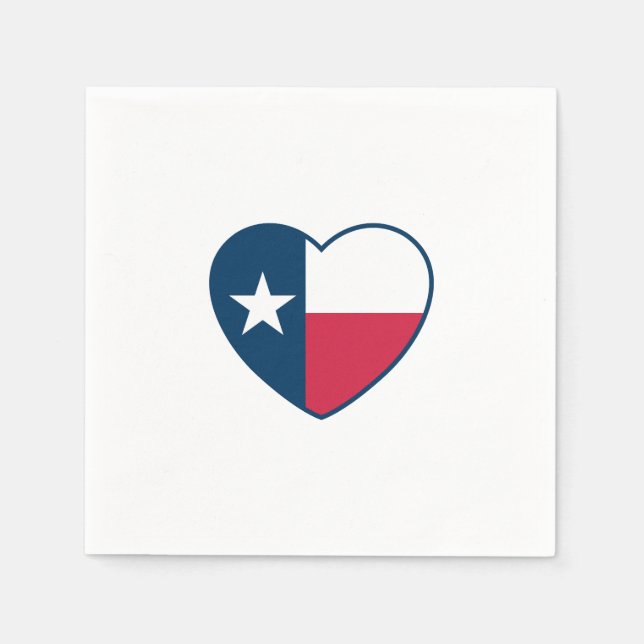 Symboler för Texas, Texas Flagga, Hjärta Pappersservett (Framsidan)