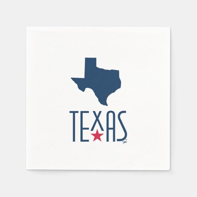 Symboler för Texas, Texas, marinblå Pappersservett (Framsidan)