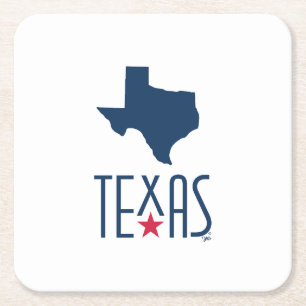 Symboler för Texas, Texas, marinblå Underlägg Papper Kvadrat
