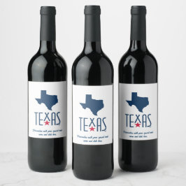 Symboler för Texas, Texas, marinblå Vinflaska Etikett
