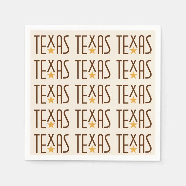 Symboler för Texas, Texas och Star Brown Pappersservett (Framsidan)