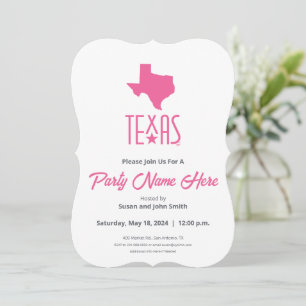 Symboler för Texas, Texas, rosa Inbjudningar