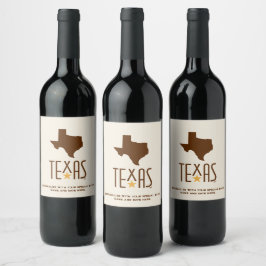 Symboler för Texas, Texas stat, Brun Vinflaska Etikett