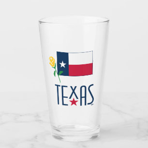 Symboler för Texas, Texasflagga och gul ros Glaskopp