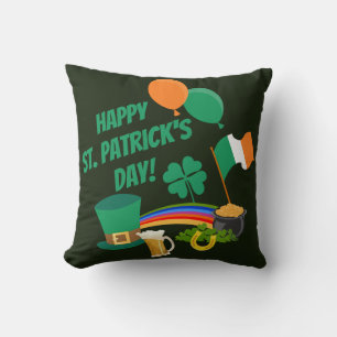 Symboler och traditioner i lycklig Saint patrick's Kudde