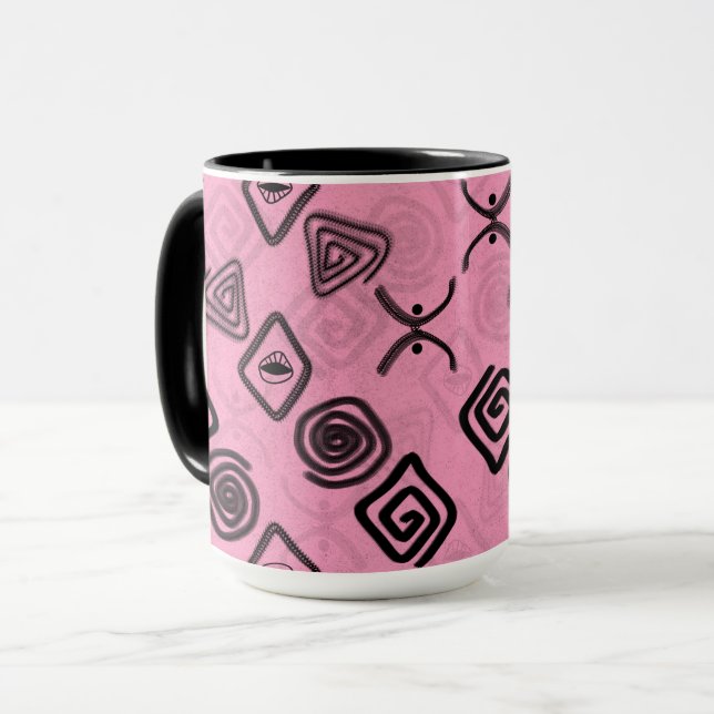 Symboler på rosa. mugg (Framsida vänster)
