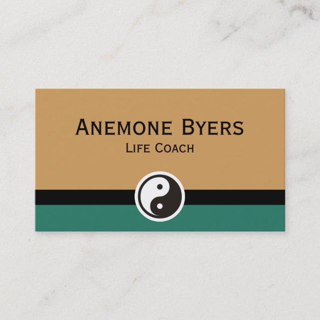 Symboler - Yin & Yang + text och idéer Visitkort (Framsida)