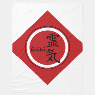 Symbolet/undertecknar röd svart för REIKI + din Fleecefilt