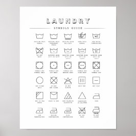 Symbolguiden för Tvätt hemma Poster