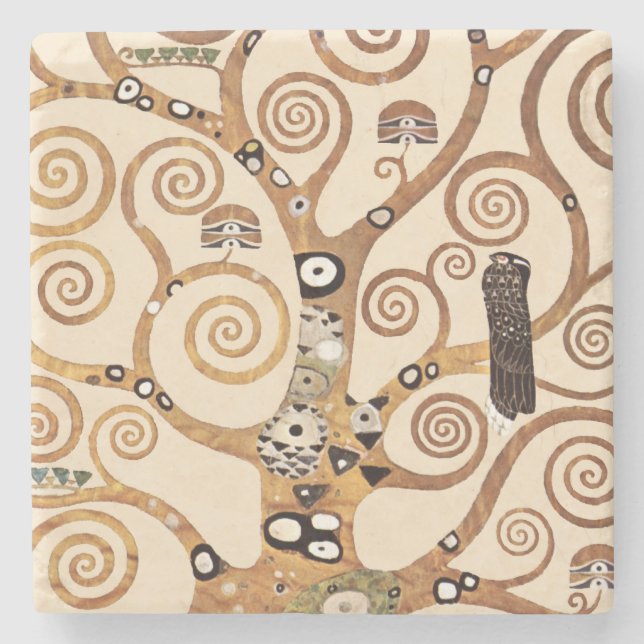 Symbolic Livets träd Gustav Klimt Underlägg Sten (Framsidan)