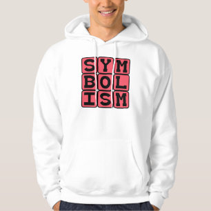 Symbolik, konstnärlig anordning sweatshirt med luva